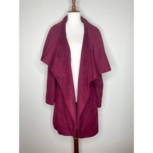 BEBE Burgandy Drape Pea Coat